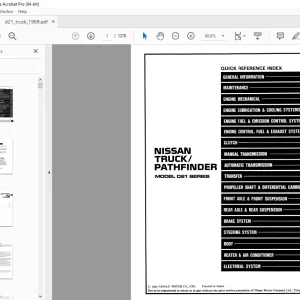 Nissan Truck D21 Series 1989 Pathfinder Service Manual - PDF DOWNLOAD