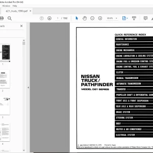 Nissan Truck D21 Series Pathfinder Service Manual - PDF DOWNLOAD