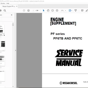 Nissan Truck Engine PF Series PF6TB And PF6TC Service Manual - PDF DOWNLOAD