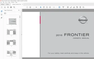 Nissan Truck Frontier 2016 Owners Manual - PDF DOWNLOAD