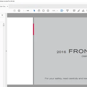 Nissan Truck Frontier 2016 Owners Manual - PDF DOWNLOAD