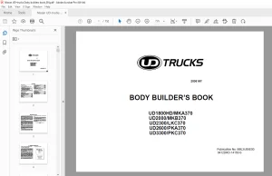 Nissan UD Truck UD1800HD MKA370 UD3300 PKC370 Body Builder Book Manual PDF