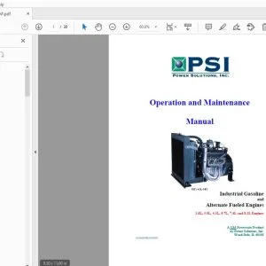 PSI 1.6L, 3.0L, 4.3L, 5.7L, 7.4L and 8.1L Engines Operation & Maintenance Manual - PDF