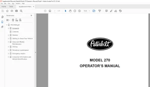 Peterbilt Truck 270 Operator's Manual - PDF DOWNLOAD