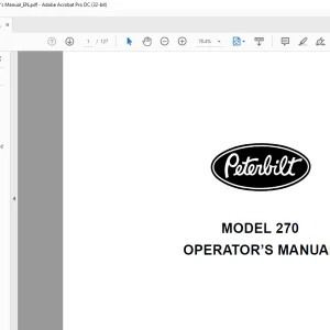 Peterbilt Truck 270 Operator's Manual - PDF DOWNLOAD