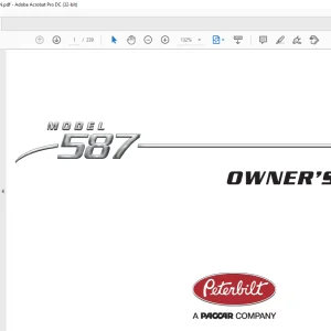 Peterbilt Truck 587 Owner's Manual -  PDF DOWNLOAD