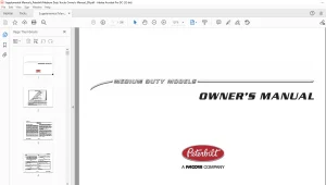 Peterbilt Medium Duty Trucks Owner's Manual - PDF DOWNLOAD