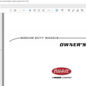 Peterbilt Medium Duty Trucks Owner's Manual - PDF DOWNLOAD