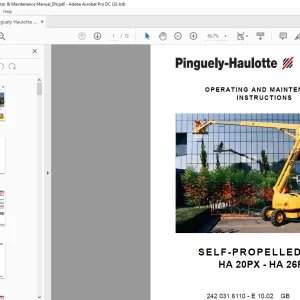 Pinguely Haulotte HA20 PX - HA26PX OPERATING AND MAINTENANCE MANUAL
