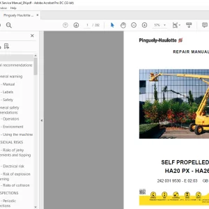 Pinguely Haulotte SELF PROPELLED LIFT HA20 PX - HA26PX REPAIR MANUAL - PDF DOWNLOAD