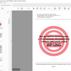 Shaanxi Truck WP12NG  Инструкция по эксплуатации & Tехническому обслуживанию - PDF