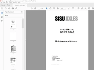 Sisu Truck Axles MP-330 Drive Gear Maintenance Manual - PDF DOWNLOAD