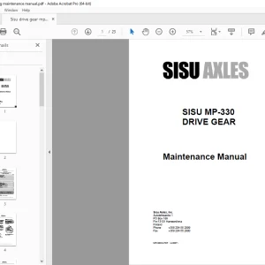 Sisu Truck Axles MP-330 Drive Gear Maintenance Manual - PDF DOWNLOAD