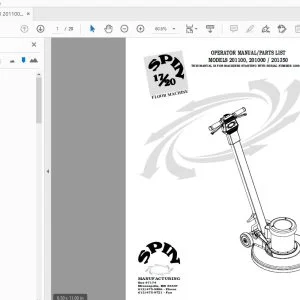 Spin 17/20 201100, 201000 / 201350 Operator & Parts Manual - PDF DOWNLOAD