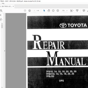 TOYOTA Forklift 7FB10-30 7FBH10-25 7FBJ135 Repair Manual - PDF DOWNLOAD