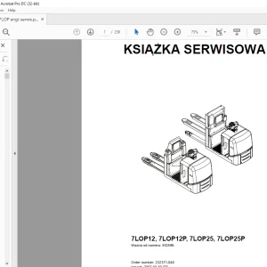 TOYOTA Forklift 7LOP12, 7LOP12P, 7LOP25, 7LOP25P KSIAZKA SERWISOWA PDF