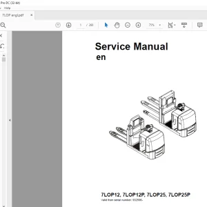 TOYOTA Forklift 7LOP12, 7LOP12P, 7LOP25, 7LOP25P Service Manual PDF