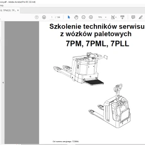 TOYOTA Forklift 7PM, 7PML, 7PLL Szkolenie techników serwisu z wózków paletowych PDF
