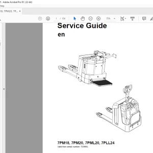 TOYOTA Forklift 7PM18, 7PM20, 7PML20, 7PLL24 Service Manual PDF