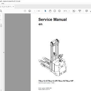 TOYOTA Forklift 7SLL12.5 7SLL12.5F 7SLL16 7SLL16F Service Manual PDF