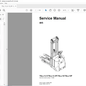 TOYOTA Forklift 7SLL12.5 7SLL12.5F 7SLL16 7SLL16F Service Manual 222641-040 PDF