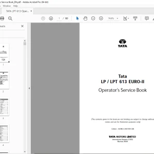 Tata Motors LPLPT 613 EURO-II Operators Service Manual - PDF DOWNLOAD