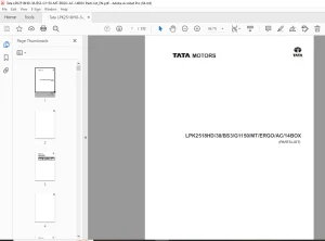 Tata Motors LPK 2518 LPK2518HD 38 BS3 G1150 MT ERGO AC 14BOX Parts Manual - PDF