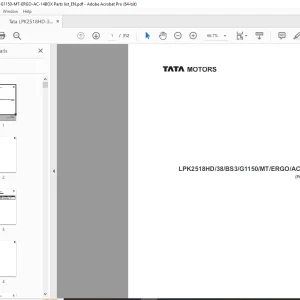 Tata Motors LPK 2518 LPK2518HD 38 BS3 G1150 MT ERGO AC 14BOX Parts Manual - PDF