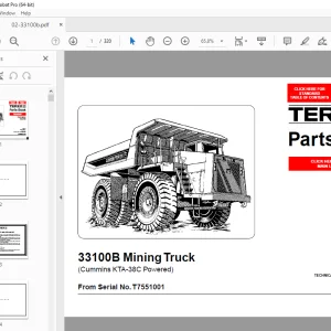 Terex 33100B Mining Truck (Cummins KTA-38C) Parts Manual - PDF DOWNLOAD