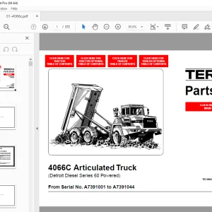 Terex 4066C Articulated Truck (Detroit Diesel Series 60 Powered) Parts Manual PDF