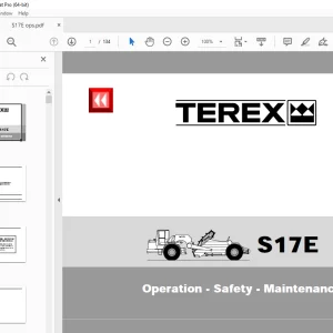 Terex S17E Dump Truck Operation Safety Maintenance Manual PN 15273732 PDF