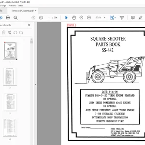 Terex SS-842 Square Shooter Parts Manual - PDF DOWNLOAD