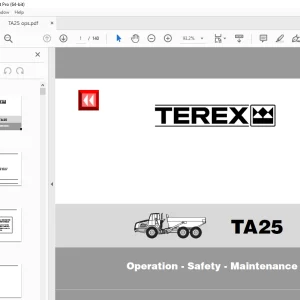 Terex TA25 Articulated Dump Truck Operation Safety Maintenance Manual 15500159 PDF