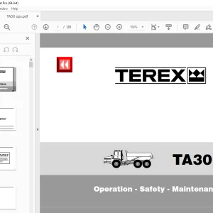 Terex TA30 Dump Truck Operation Safety Maintenance Manual PN 15273828  PDF