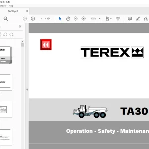 Terex TA30 Dump Truck Operation Safety Maintenance Manual PN 15272718 PDF
