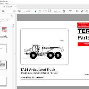 Terex TA35 Articulated Truck (Detroit Diesel Series 60 (400 hp) Powered) Parts Manual PDF