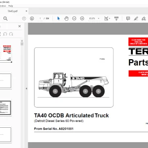 Terex TA40 OCDB Articulated Truck (Detroit Diesel Series 60 Powered) Parts Manual PDF