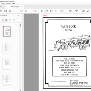 Terex TH1056C Telehandler Parts Manual - PDF DOWNLOAD