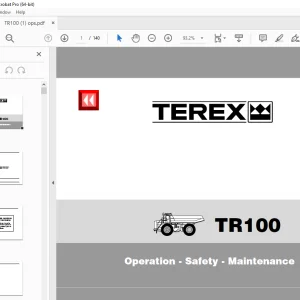 Terex TR100 Dump Truck Operation Safety Maintenance Manual PN 15274426 PDF