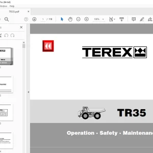 Terex TR35 Dump Truck Operation Safety Maintenance Manual PN 15272698 PDF