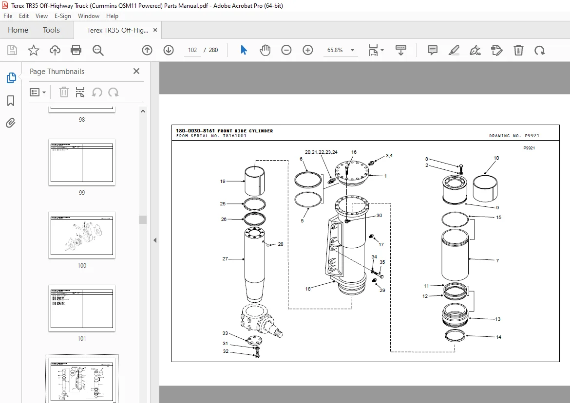 Terex TR35 Off-Highway Truck Spare Parts Manual (Cummins QSM11) PDF - Image 3