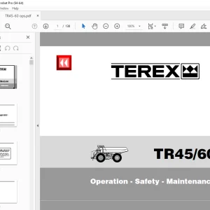 Terex TR45 TR60 Dump Truck Operation Safety Maintenance Manual PN 15275741 PDF