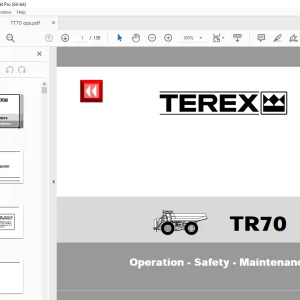 Terex TR70 Dump Truck Operation Safety Maintenance Manual PN 15273742 PDF
