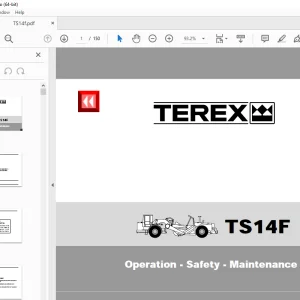 Terex TS14F Dump Truck Operation Safety Maintenance Manual PN 15272933 PDF