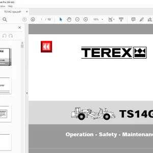 Terex TS14G Dump Truck Operation Safety Maintenance Manual PN 15273667 PDF