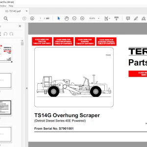 Terex TS14G Overhung Scraper (Detroit Diesel Series 40E Powered) Parts Manual PDF