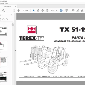 Terex TX 51-19MD Telehandler Parts Manual - PDF DOWNLOAD