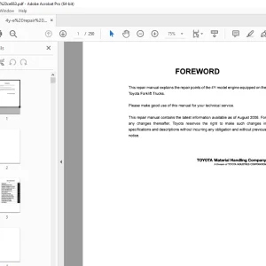 Toyota Forklift 4Y Repair Manual - PDF DOWNLOAD
