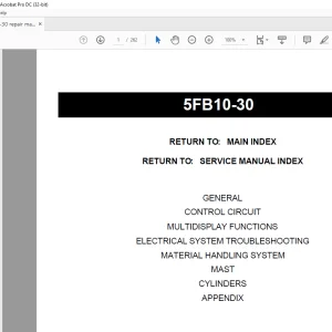 Toyota Forklift 5FB10-30 Repair Manual - PDF DOWNLOAD