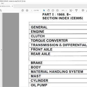 Toyota Forklift 5FG33-45 5FD33-45 5FGE35 5FDE35 & 5FDA50 Repair Manual PDF